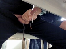 Sneaky handjob under table gif