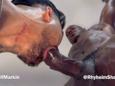 Markin Wolf sucking Rhyheim Shabazz's huge cock 0414-1 7 view from below gif