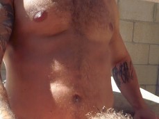 Cute, bearded, beefy muscle jock gets head outdoors 0005 5 gif