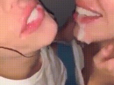 Hot cum kiss gif