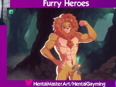 Jacked lion jerked off in a cave gif