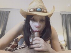 Rodeo Clown Sucking Good Cock - Sloppy Blowjob by Sexy Clown Slut gif